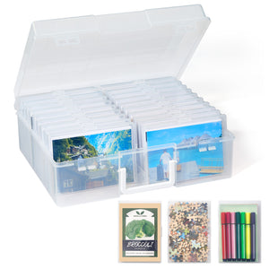 Lifewit Photo Storage Box 4" x 6" Photo Case, 20 Inner Photo Keeper, Clear Photo Boxes Storage