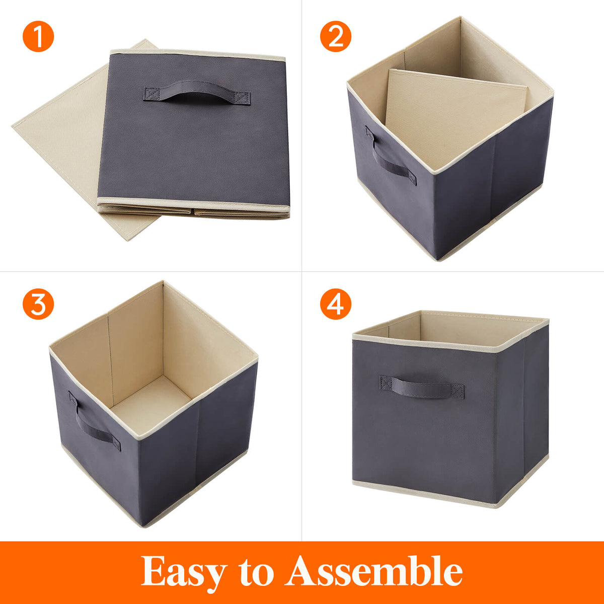 Collapsable Fabric Cube Storage Bins, 13 &11 Inches Optional Lifewitstore