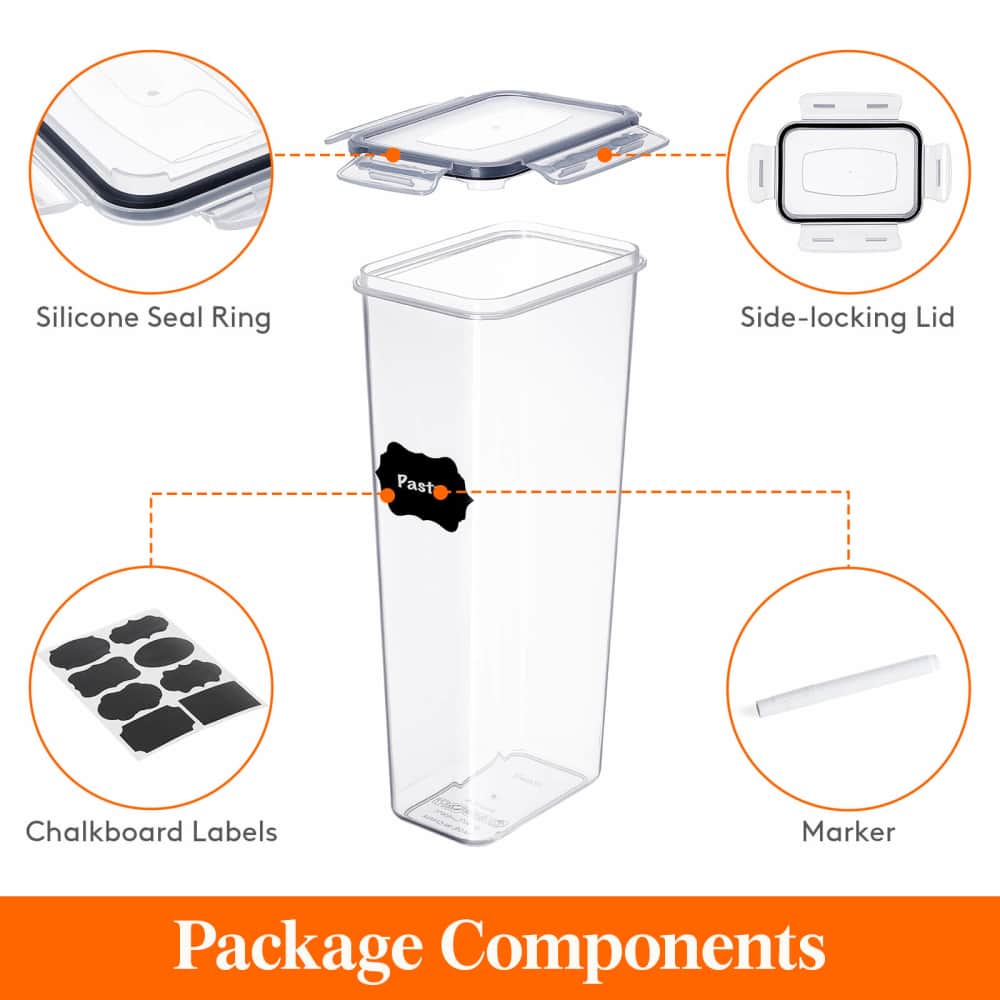 4PCS Airtight Pasta Container, Airtight Food Storage Container Set with