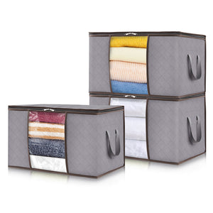 Lifewit Clothes Storage Boxes, Large Moving Boxes Storage Bags Packing Boxes, 120L, 3 Pack