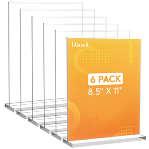 Lifewit 3 Pack 8.5x11 Clear Vertical Reversible Stand, Paper Flyer Menu Display Stand