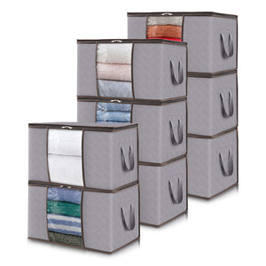 Lifewit Large Storage Boxes with Lid Moving Boxes Wardrobe Storage Organiser, 105L, 4 Pack