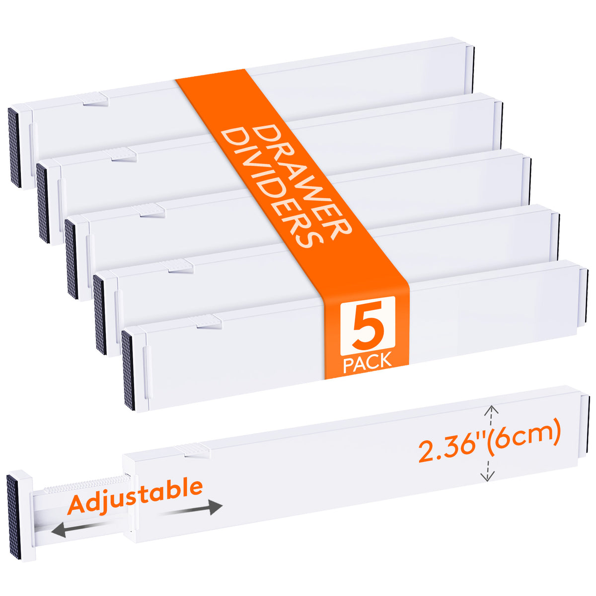 Lifewit 5-Pack Kitchen Drawer Dividers Height, 11