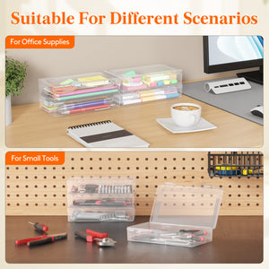 Lifewit Snap-On Plastic Pencil Case, Stackable Large Capacity Hard Pencil Case