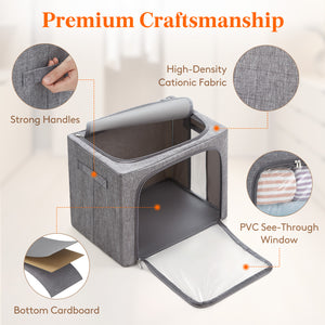 Lifewit Stackable Clothes Storage Box with Metal Frame, 40L Storage Bag Fabric Box