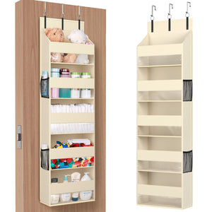 Lifewit 1-Pack 5-Tier Clear Window Hanging Storage Rack with 4 Mesh Side Pockets