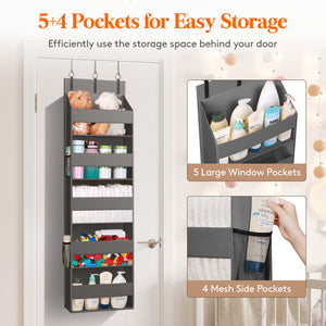 Lifewit 1-Pack 5-Tier Clear Window Hanging Storage Rack with 4 Mesh Side Pockets