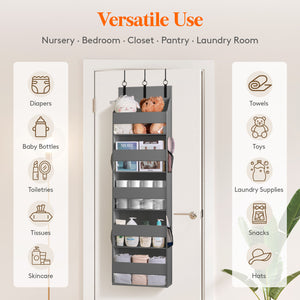 Lifewit 1-Pack 5-Tier Clear Window Hanging Storage Rack with 4 Mesh Side Pockets