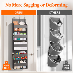 Lifewit 1-Pack 5-Tier Clear Window Hanging Storage Rack with 4 Mesh Side Pockets