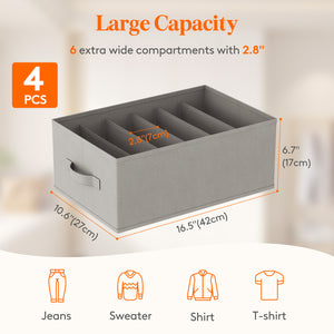 Lifewit 6 Compartment Foldable Wardrobe Organizer with Support Board