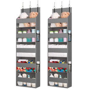 Lifewit 1-Pack 5-Tier Clear Window Hanging Storage Rack with 4 Mesh Side Pockets