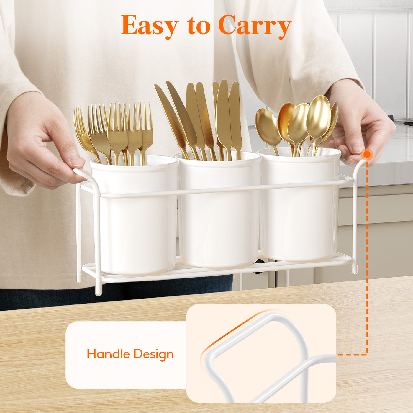Serveware Rack Plastic Silverware Caddy with Metal Rack - lifewit – Lifewitstore