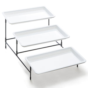 Lifewit 3 tier White Plastic Food Serving Tray