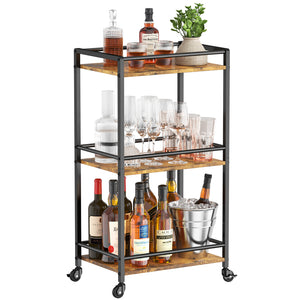 Lifewit 3 tier Small Modern Bar Cart With Wine Rack