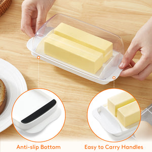 Lifewit Butter Dish With Lid, Extra Large Plastic Butter Holder Container