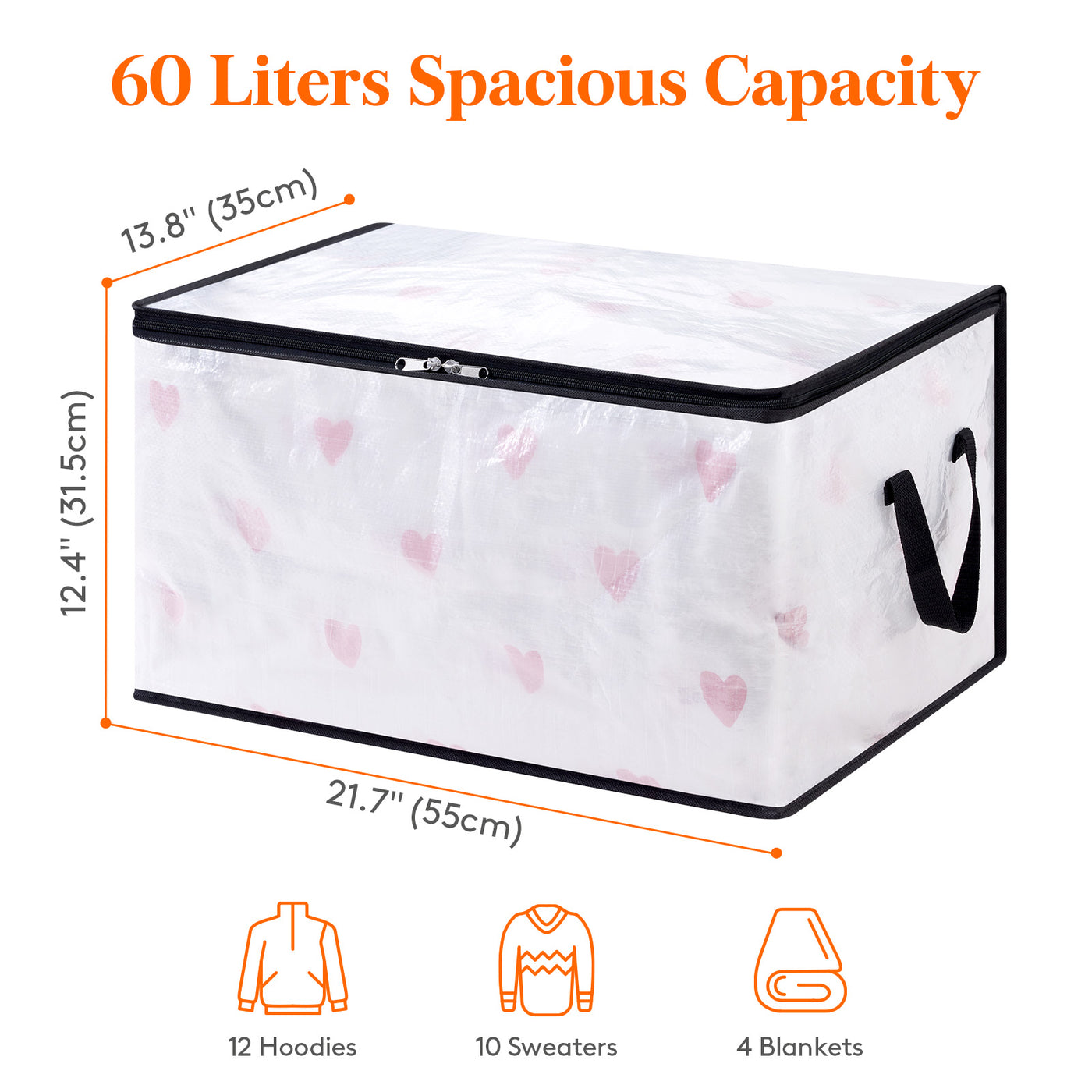 Plastic Clothes Storage Bags, Foldable Storage Containers Closet