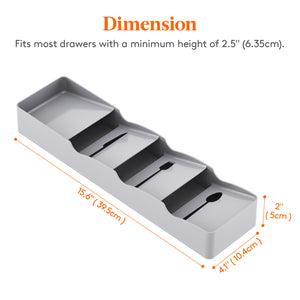 Lifewit Compact Flatware Drawer Organizer, Narrow Silverware Tray for Kitchen Drawers