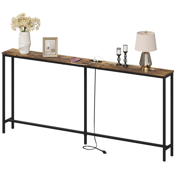 Lifewit Long Narrow Sofa Console Table with Outlets for Living Room, Entryway, Hallway