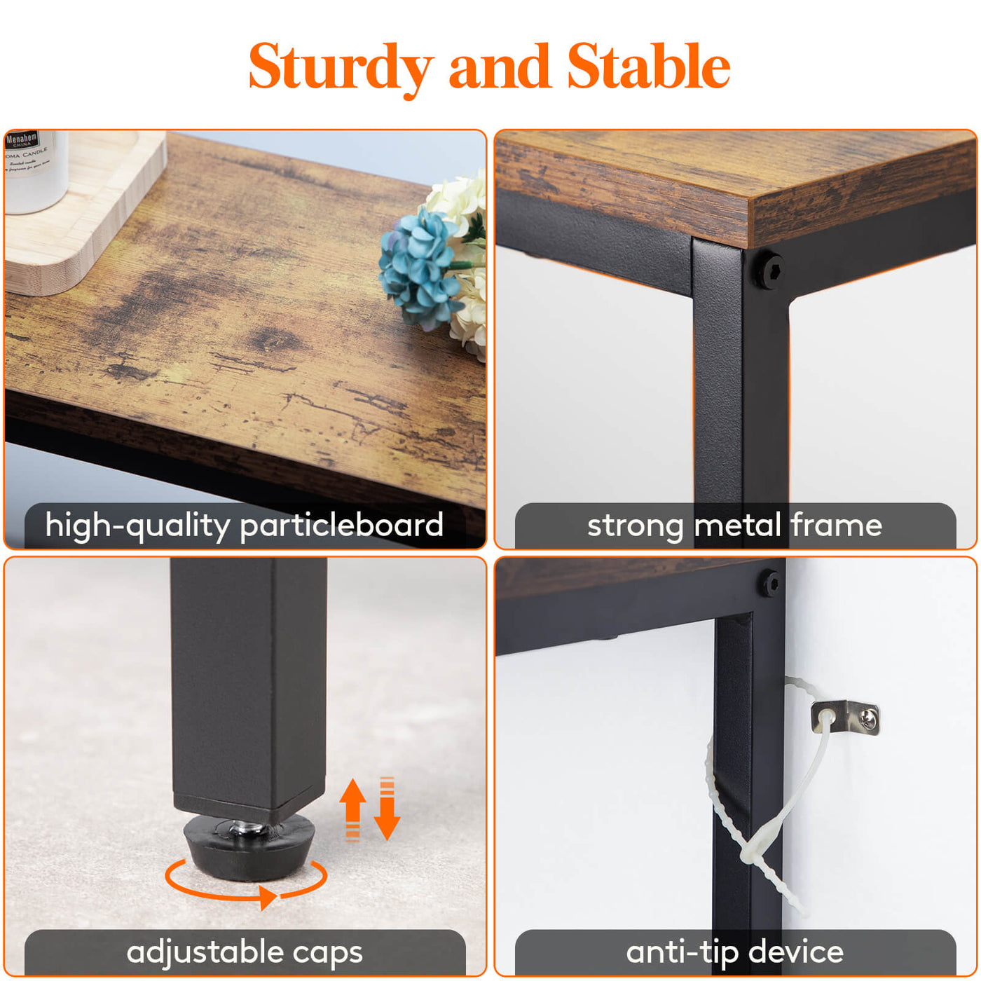 Long Narrow Console Table with Outlets Lifewit Lifewitstore