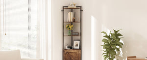 Lifewit book display stand,5 tier corner storage cabinet