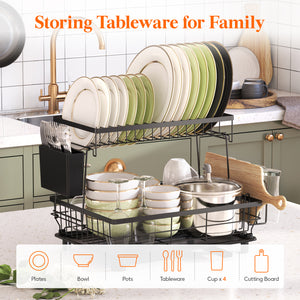 Lifewit Best Dish Drying Rack,  2 Tier Dish Drying Rack, Kitchenaid Dish Drying Rack