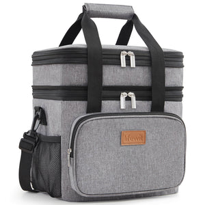 Lifewit Double Deck Insulated Lunch Bag, Soft Cooler Bag