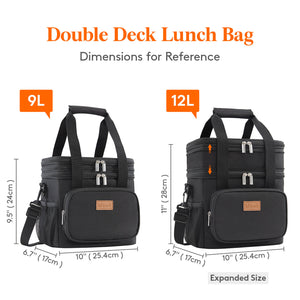 Lifewit Double Deck Insulated Lunch Bag, Soft Cooler Bag