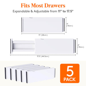 Lifewit Drawer Dividers for Clothes, Plastic Drawer Organizer for Kitchen/Desk/Closet/Silverware