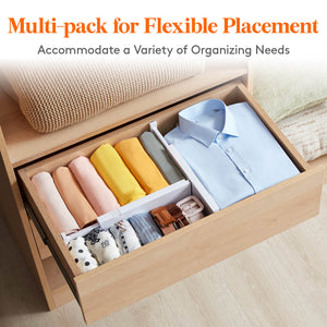 Lifewit Drawer Dividers for Clothes, Plastic Drawer Organizer for Kitchen/Desk/Closet/Silverware