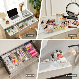 Lifewit 19 PCS Plastic Drawer Organizer for Desk, Makeup, Jewelry, Kitchen, Bathroom