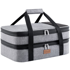 Lifewit insulated double casserole carrier thermal lunch tote