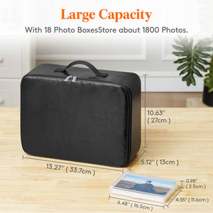 Lifewit Fireproof Photo Storage Organizer Box with 18 Inner 4''x6'' Clear Photo Keeper Boxes