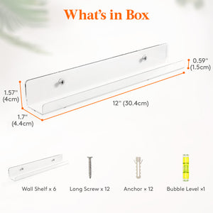 Lifewit Best Plastic Floating Shelves, Storage Wall Shelves for Bedroom, Living Room, Bathroom