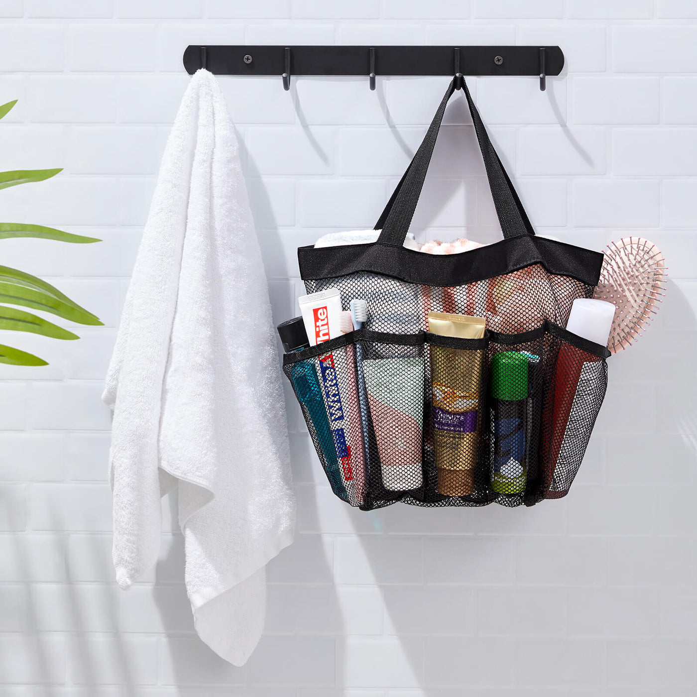 Mesh Shower Organizer Hanging 6 Pockets Bathroom Storage, Large