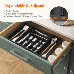 Lifewit kitchen plastic drawer organizer, knife storage dividers