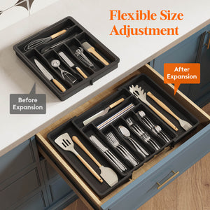 Lifewit kitchen plastic drawer organizer, knife storage dividers