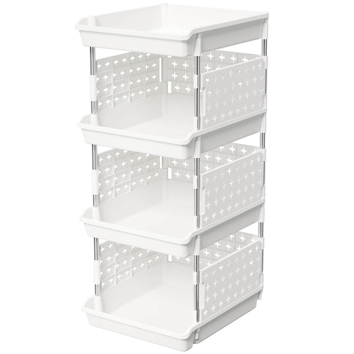 Lifewit Plastic Stackable Storage Bins, Stackable Baskets for Toys, Pantry, Kitchen