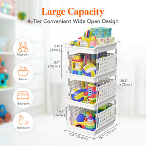 Lifewit Plastic Stackable Storage Bins, Stackable Baskets for Toys, Pantry, Kitchen