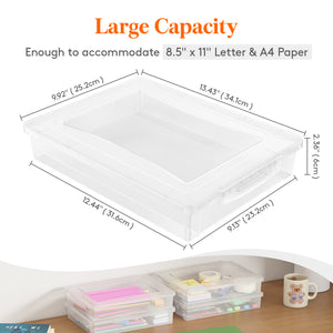 Lifewit Plastic Storage Containers With Lid, Paper Storage Organizer