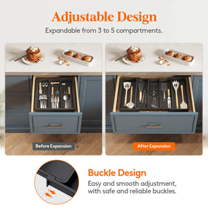 Lifewit best utensil drawer organizer, plastic storage dividers