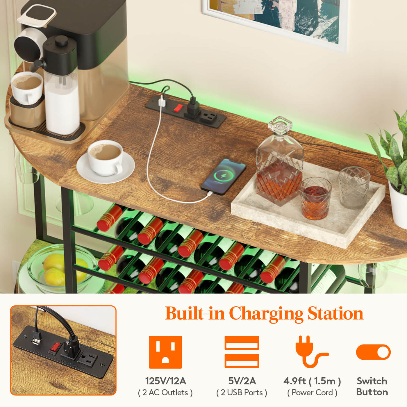 White Rack Table Floor Wine Rack Table - Lifewit – Lifewitstore