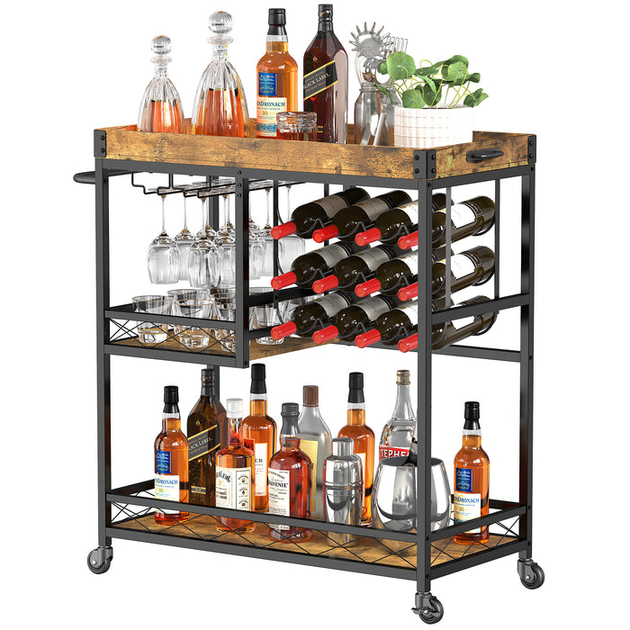Rolling wine rack cart online