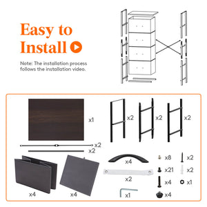Lifewit 4 Drawer Dresser, Tall Dresser Nightstand, Chest of Drawers for Bedroom Nursery