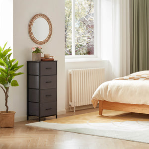 4 Drawer Dresser Nightstand, Grey/Rustic Brown - Lifewit Lifewitstore 4 Drawer Dresser Nightstand, Grey/Rustic Brown - Lifewit Lifewitstore