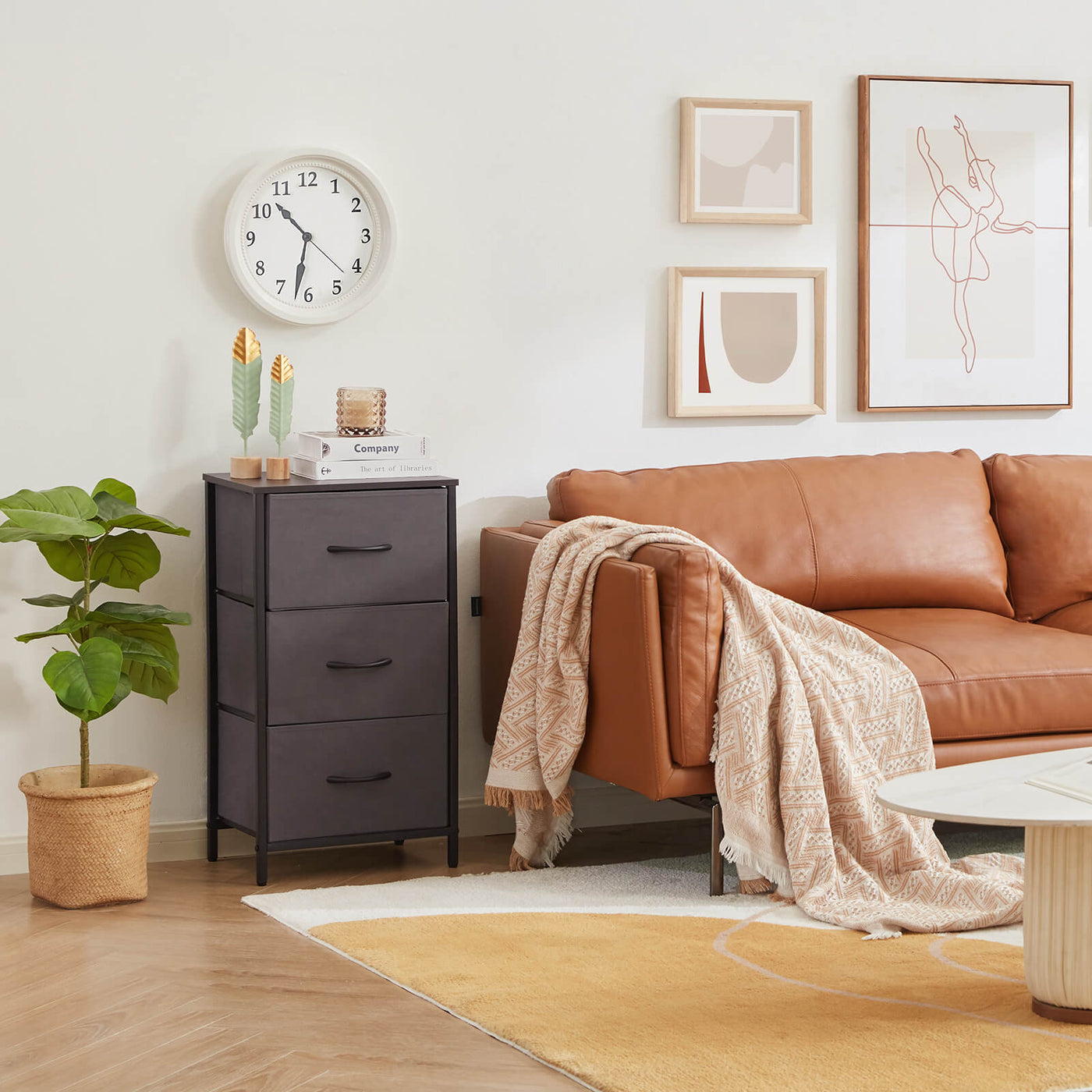 3 Drawer Dresser Nightstand, Grey/Light Grey/Rustic Brown - Lifewit Lifewitstore 3 Drawer Dresser Nightstand, Grey/Light Grey/Rustic Brown - Lifewit Lifewitstore