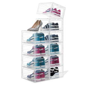 Lifewit Stackable Shoe Storage Boxes, Clear Plastic Shoe Organizer Containers Bin, Sneaker Display Case