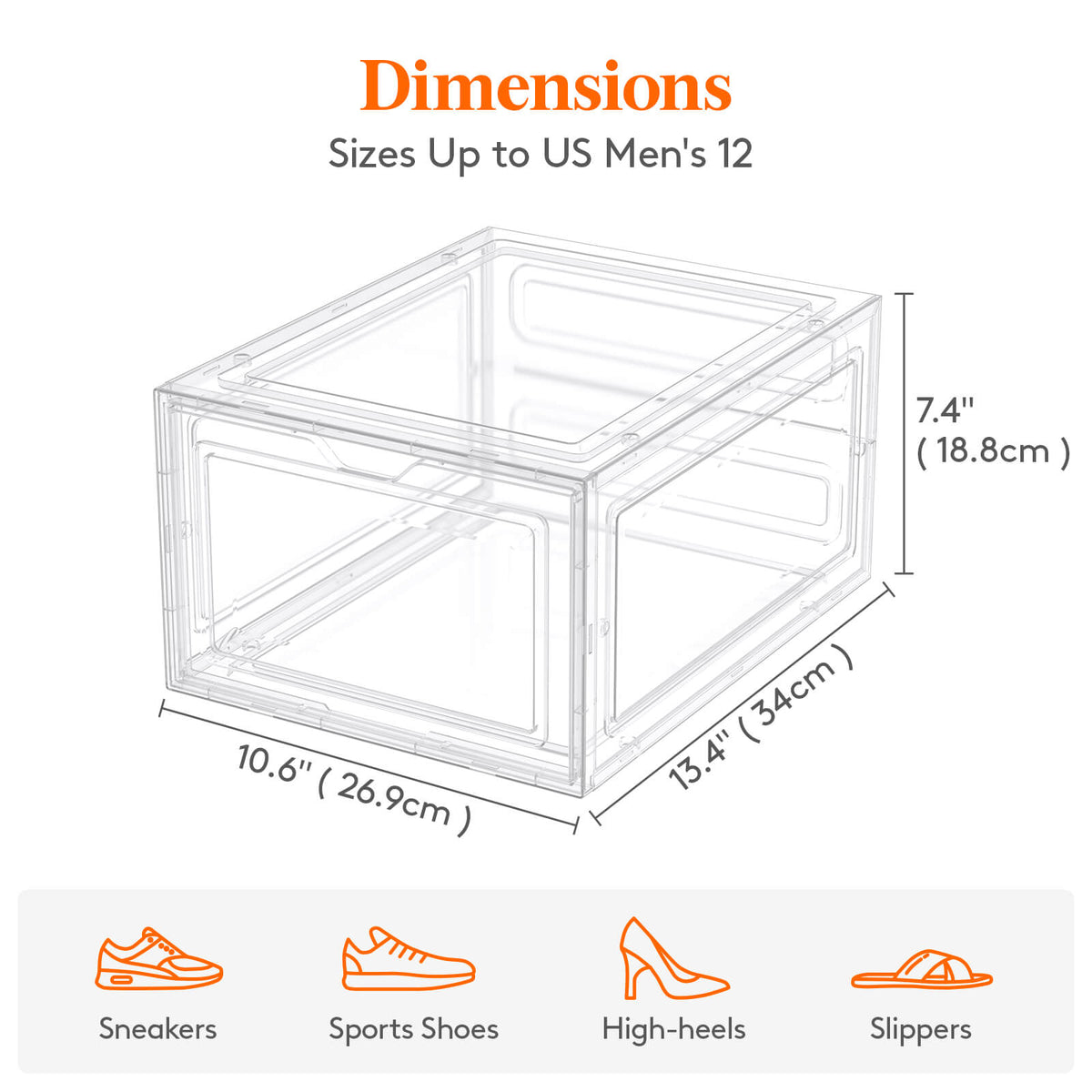 Stackable Shoe Storage Boxes Sneaker Display Case Lifewit
