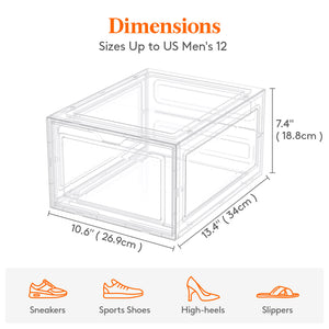 Lifewit Stackable Shoe Storage Boxes, Clear Plastic Shoe Organizer Containers Bin, Sneaker Display Case