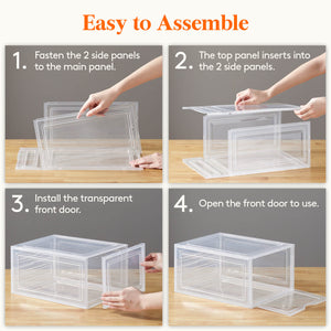 Lifewit Stackable Shoe Storage Boxes, Clear Plastic Shoe Organizer Containers Bin, Sneaker Display Case