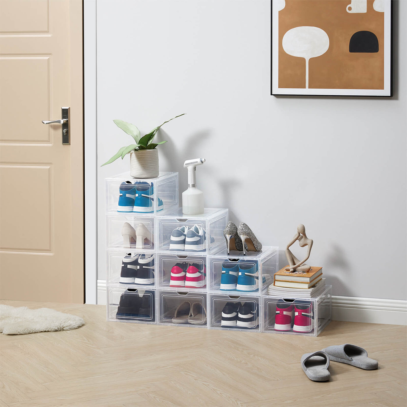 Container Store Stackable Shoe Rack Stackable Shoe Storage Boxes | Sneaker Display Case - Lifewit ...
